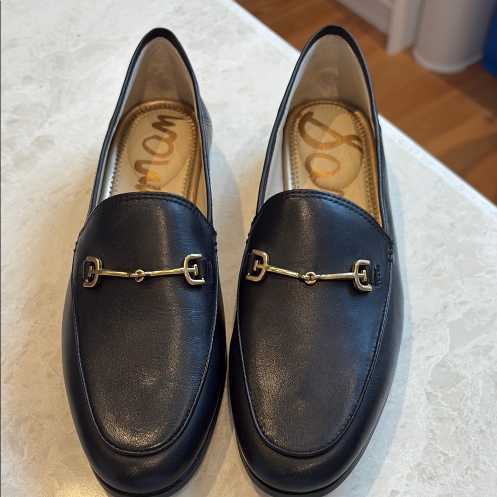Sam Edelman Black Leather Slip-On Loafers